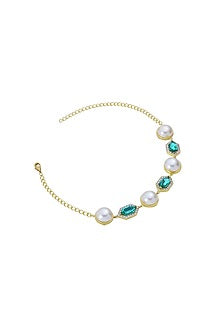 Gold Finish Swarovski Choker Necklace