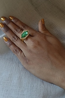 Gold Finish Swarovski Crystal Ring