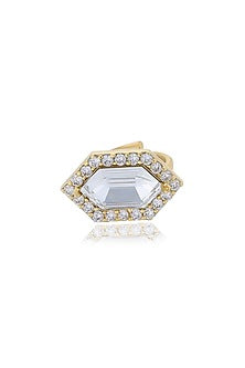 Gold Finish Swarovski Crystal Ring