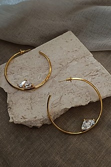 Gold Plated Swarovski Crystal Hoop Earrings