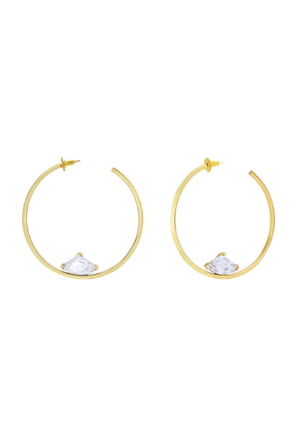 Gold Plated Swarovski Crystal Hoop Earrings