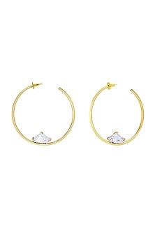 Gold Plated Swarovski Crystal Hoop Earrings