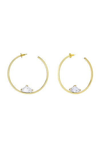 Gold Plated Swarovski Crystal Hoop Earrings