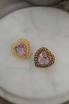 Gold Plated Swarovski Crystal Heart Earrings