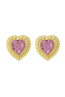 Gold Plated Swarovski Crystal Heart Earrings