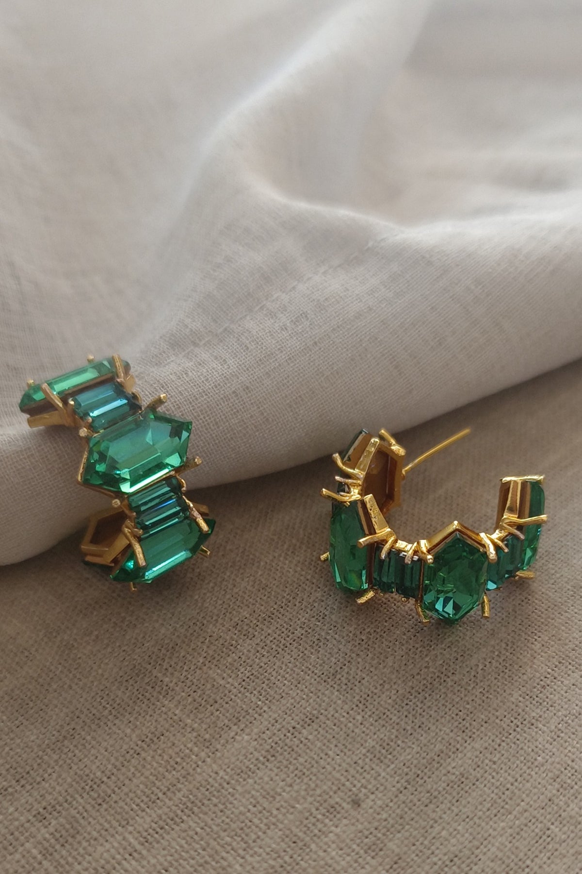 Gold Plated Swarovski Crystal Mini Hoop Earrings