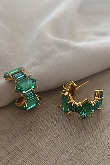 Gold Plated Swarovski Crystal Mini Hoop Earrings