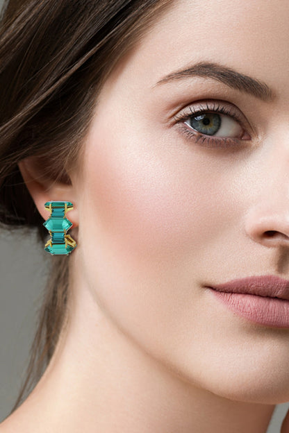 Gold Plated Swarovski Crystal Mini Hoop Earrings