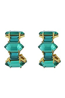 Gold Plated Swarovski Crystal Mini Hoop Earrings