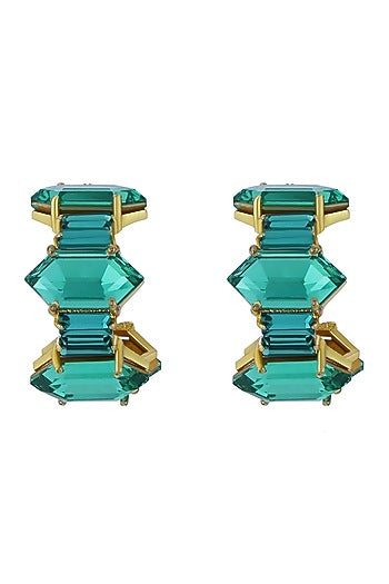 Gold Plated Swarovski Crystal Mini Hoop Earrings