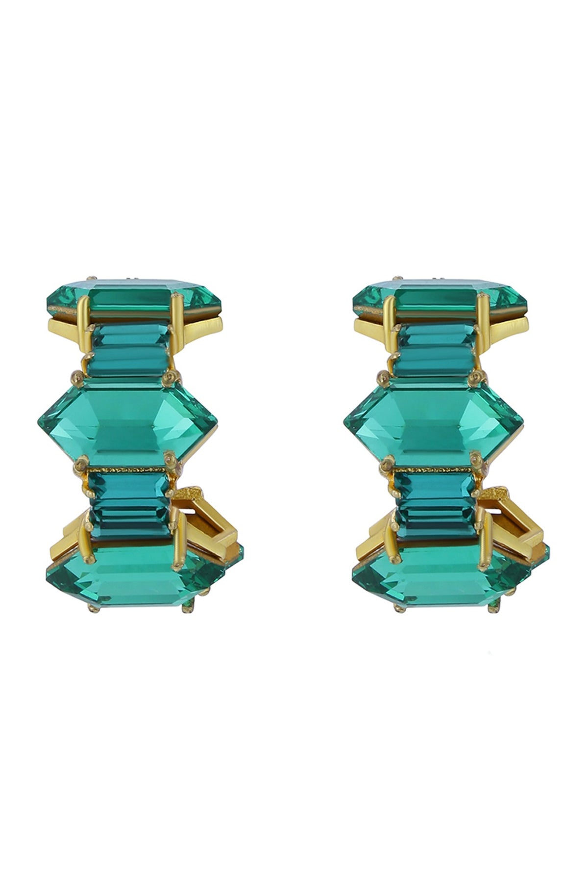 Gold Plated Swarovski Crystal Mini Hoop Earrings