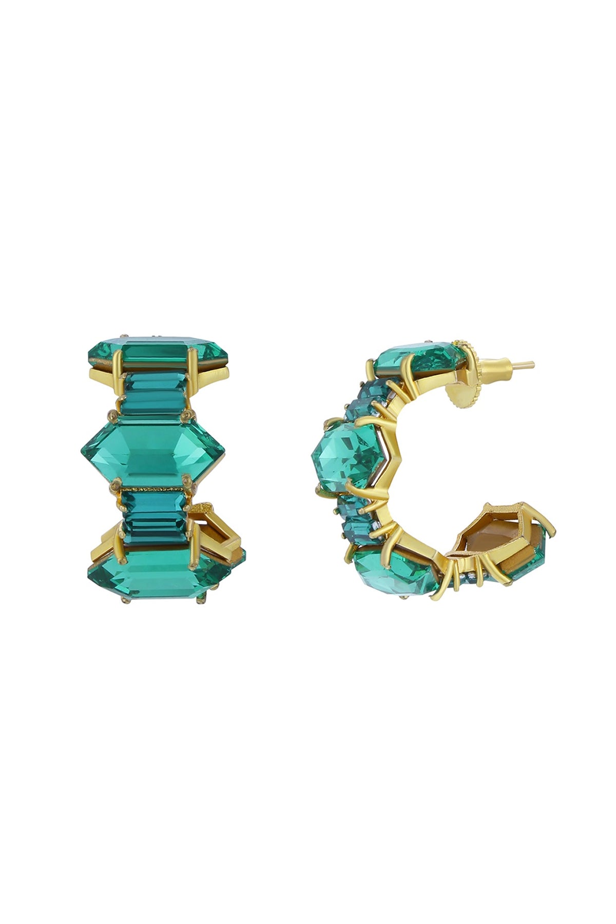 Gold Plated Swarovski Crystal Mini Hoop Earrings