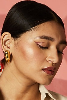 Gold Plated Brass Stud Earrings