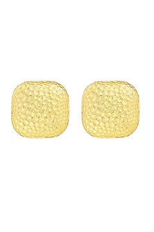 Gold Plated Textured Stud Earrings