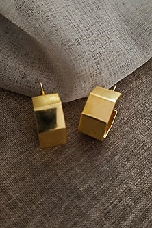 Gold Plated Hexagonal Mini Hoop Earrings