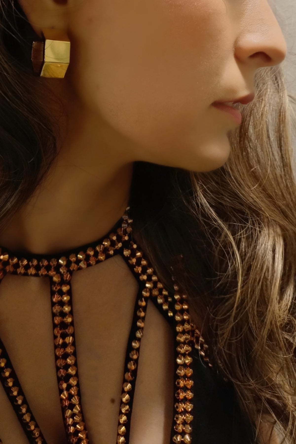 Gold Plated Hexagonal Mini Hoop Earrings