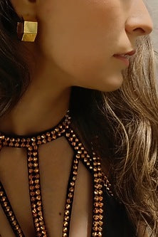 Gold Plated Hexagonal Mini Hoop Earrings