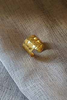 Gold Finish Textured Ring