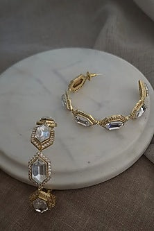 Gold Plated Swarovski Crystal Hoop Earrings