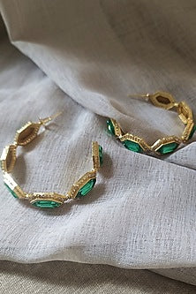 Gold Plated Swarovski Crystal Hoop Earrings