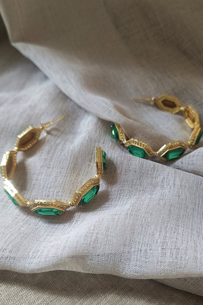 Gold Plated Swarovski Crystal Hoop Earrings