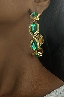 Gold Plated Swarovski Crystal Hoop Earrings