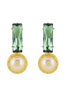 Gold Finish Swarovski Crystal Earrings