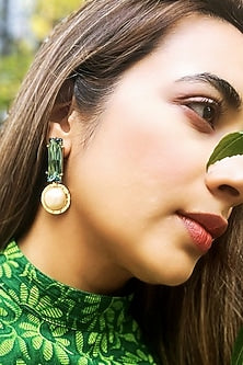 Gold Finish Swarovski Crystal Earrings