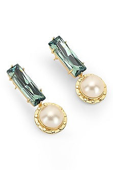 Gold Finish Swarovski Crystal Earrings