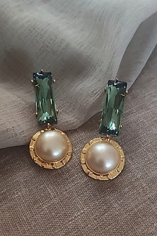 Gold Finish Swarovski Crystal Earrings