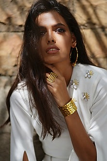 Gold Finish Textured Cuff