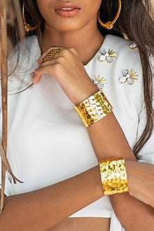 Gold Finish Textured Cuff