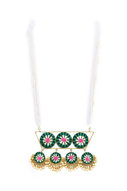 Gold Finish Three Toned Necklace