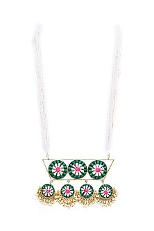 Gold Finish Three Toned Necklace