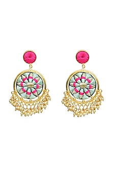 Gold Finish Double Circular Earrings
