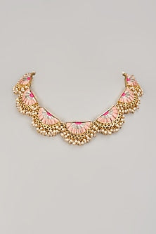 Gold Matte Finish Embellished Necklace