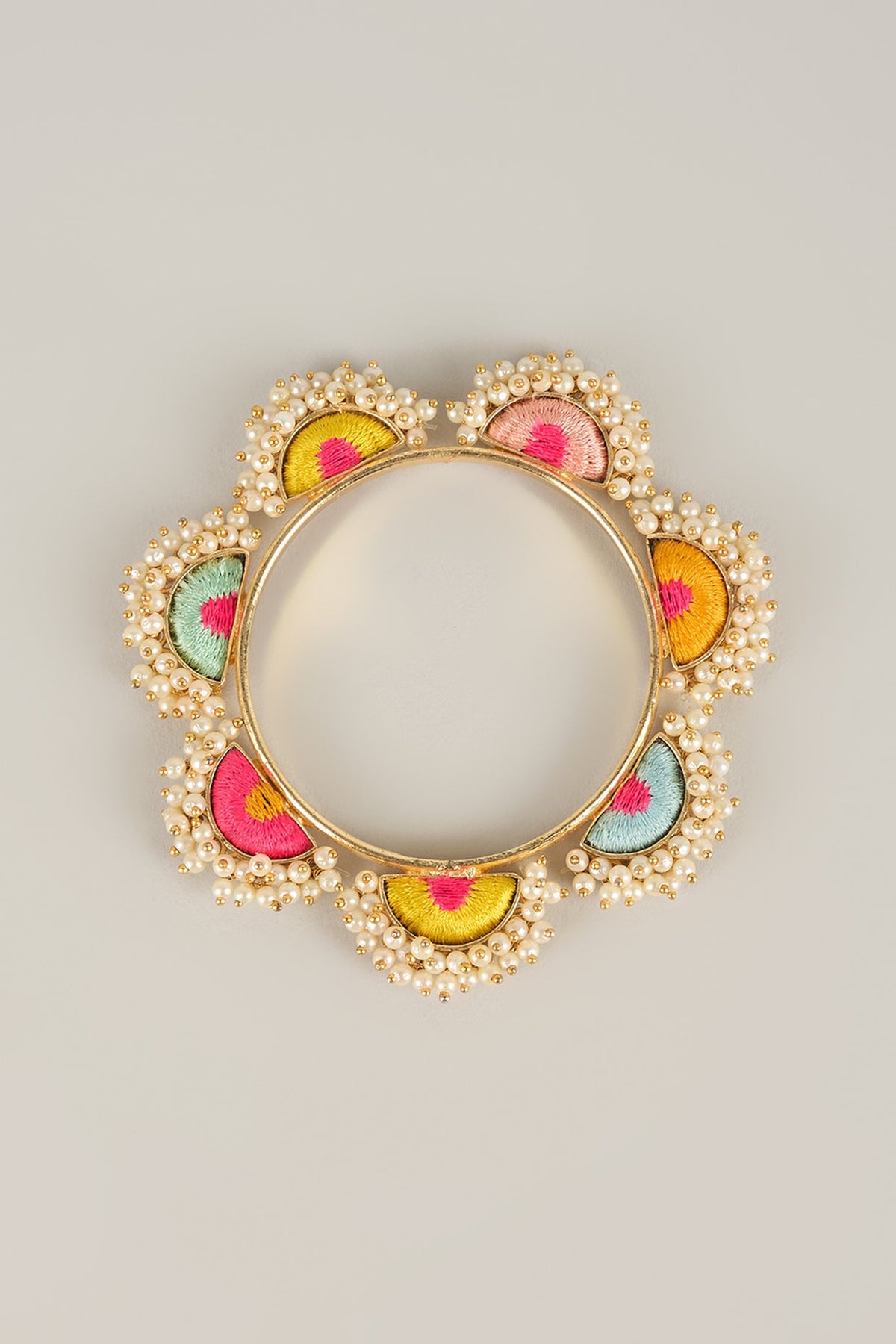 Multi-Colored Pearl Beaded Bangle