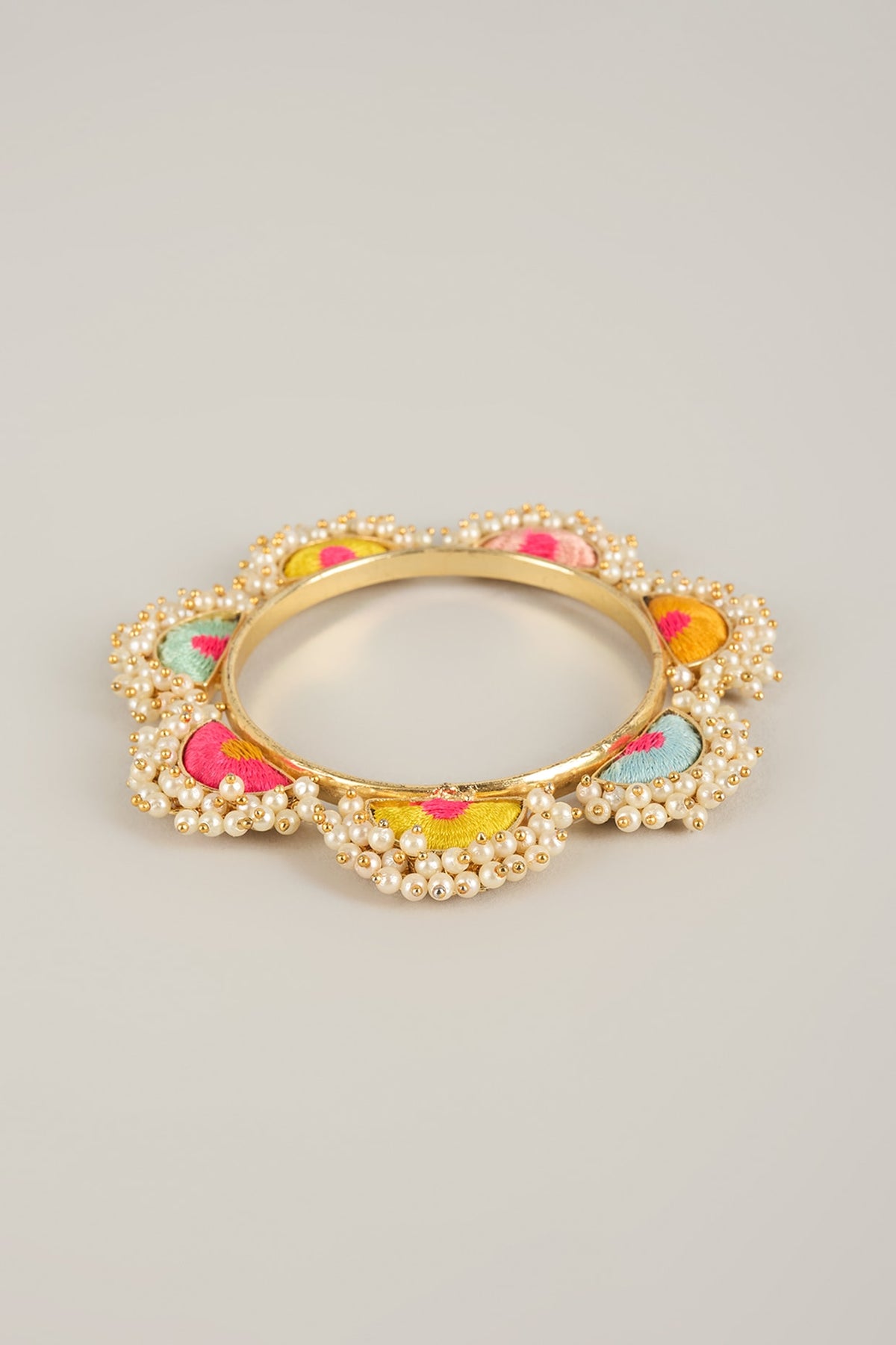 Multi-Colored Pearl Beaded Bangle
