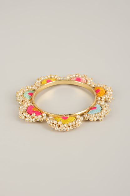 Multi-Colored Pearl Beaded Bangle