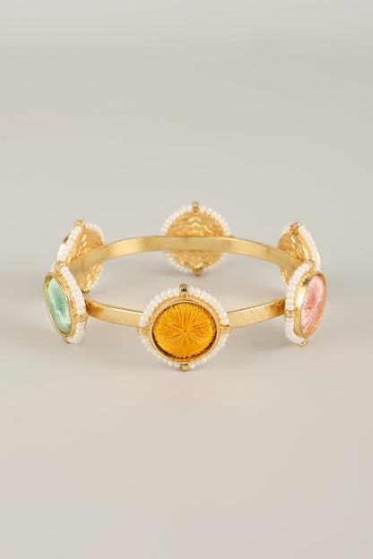 Multi-Colored Pearl Beaded Bangle