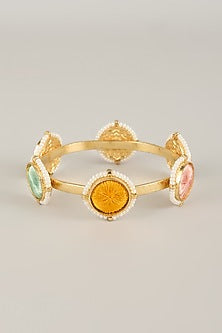 Multi-Colored Pearl Beaded Bangle