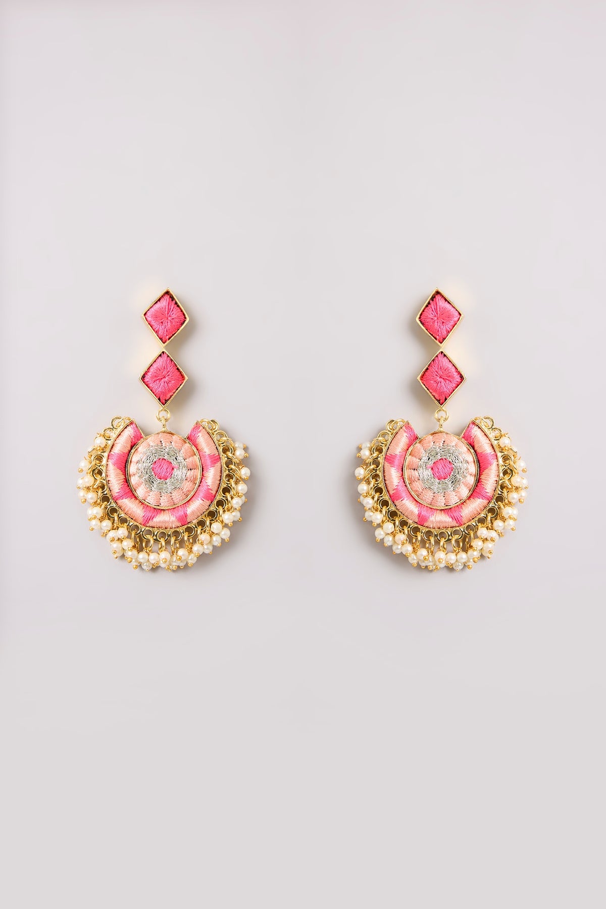 Multi-Colored Seed Pearl Dangler Earrings