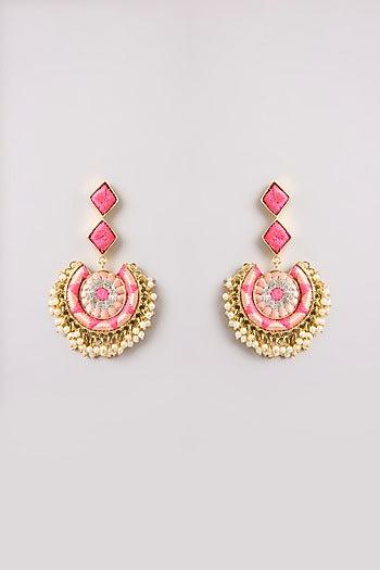 Multi-Colored Seed Pearl Dangler Earrings