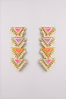Multi-Colored Seed Pearl Dangler Earrings
