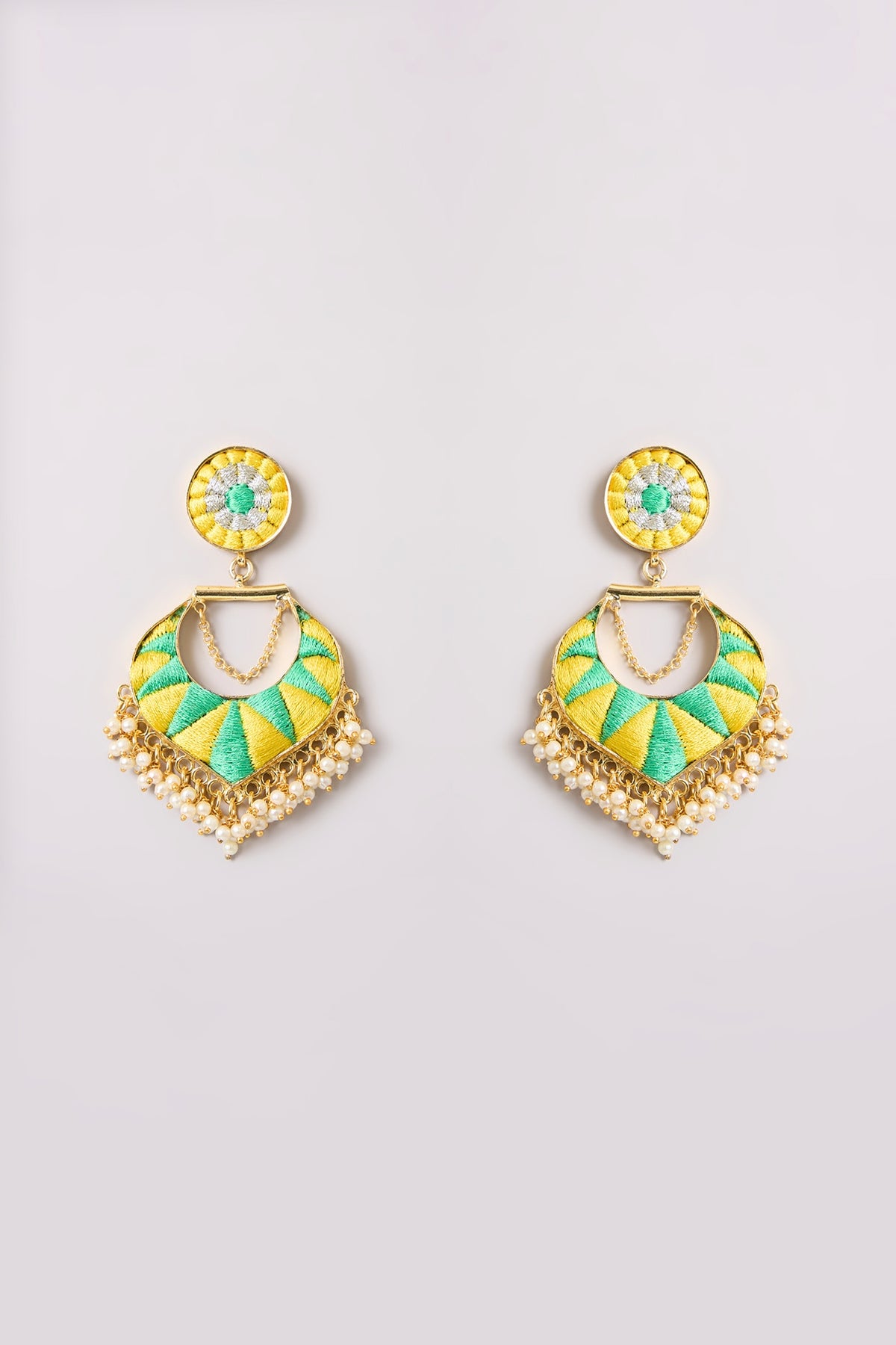 Multi-Colored Seed Pearl Dangler Earrings