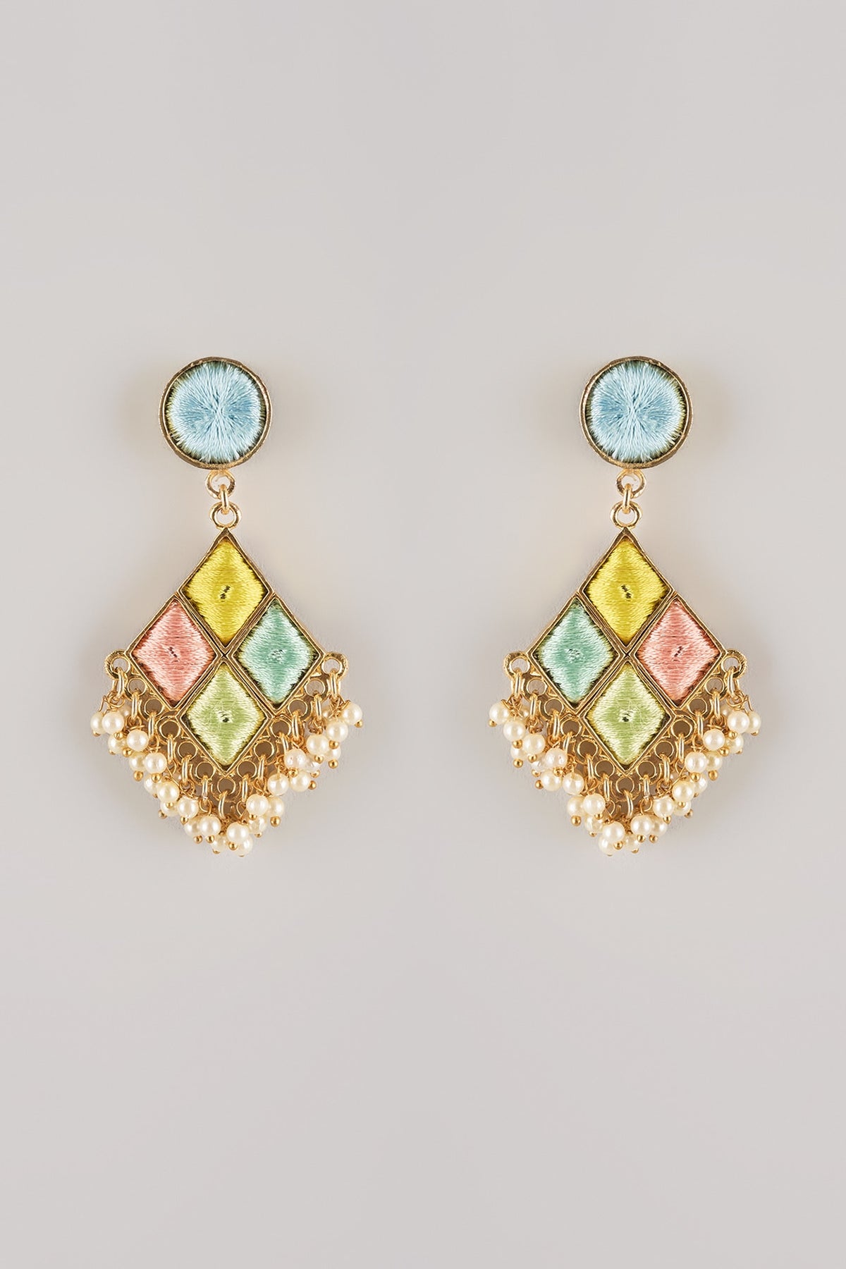 Multi-Colored Pearl Dangler Earrings