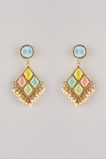 Multi-Colored Pearl Dangler Earrings