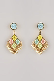 Multi-Colored Pearl Dangler Earrings