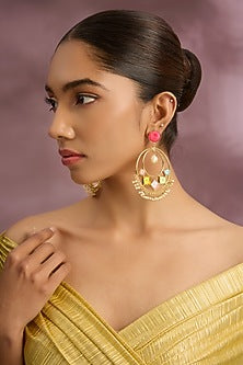 Multi-Colored Stone & Silk Thread Dangler Earrings
