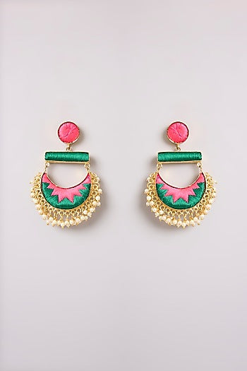 Multi-Colored Seed Pearl Dangler Earrings